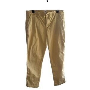 Gap Girlfriend Khaki Pants Yellow Stretch Chino Trousers Womens Size 12